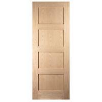 4 Panel Shaker Oak Veneer Internal Door (H)1981mm (W)686mm