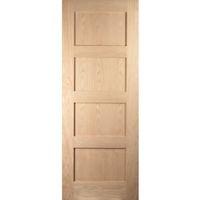 4 panel shaker oak veneer internal unglazed door h1981mm w686mm