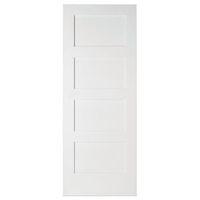 4 panel shaker primed smooth internal unglazed door h1981mm w762mm