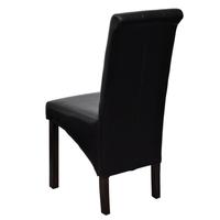 4 pcs Artificial Leather Wood Black Dining Chair