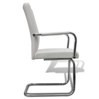 4 pcs Artificial Leather Iron White Dining Chair