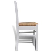4 pcs White Paint Wooden Dinning Chair