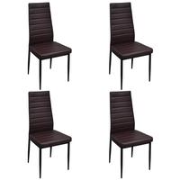 4 pcs Brown Slim Line Dining Chair