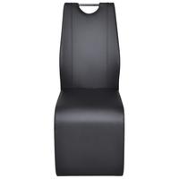 4 Leatherette Cantilever dining chairs with black handle