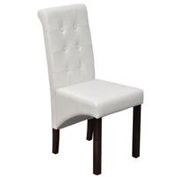 4 pcs Artificial Leather Wood White Dining Chair