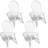 4 Wooden Dining Chairs Round White