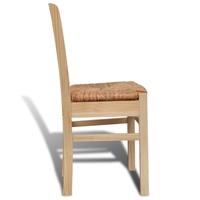 4 pcs Natural Varnish Wooden Dinning Chair