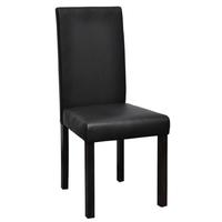 4 pcs artificial leather wood black dining chair