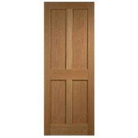 4 Panel Flush Oak Veneer Internal Unglazed Door (H)1981mm (W)610mm