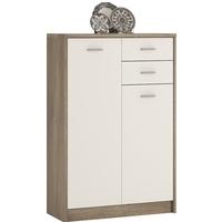 4 You Canyon Grey and Pearl White Cupboard - Tall 2 Door 2 Drawer