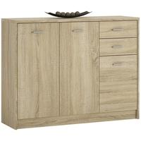 4 you sonama oak cupboard wide 3 door 2 drawer