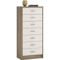 4 you canyon grey and pearl white narrow cabinet 7 drawer