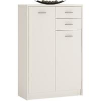 4 you pearl white cupboard tall 2 door 2 drawer