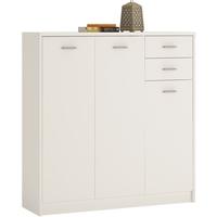 4 you pearl white cupboard tall 3 door 2 drawer