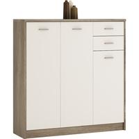 4 You Canyon Grey and Pearl White Cupboard - Tall 3 Door 2 Drawer