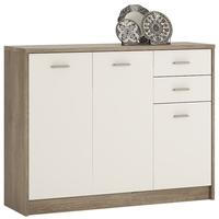 4 You Canyon Grey and Pearl White Cupboard - Wide 3 Door 2 Drawer