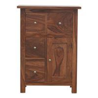 4 drawer 1 door cabinet brown