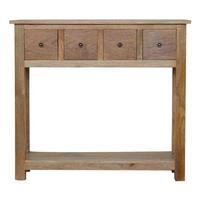 4 Drawer Console Table, Natural