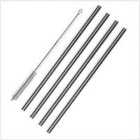 4 Pack of Straws Stainless Steel Drinking Reusable One Brush Set Cleaning for Yeti Tumbler