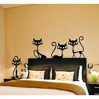 4 Black Fashion Wall Stickers Cat Stickers Living Room Decor Tv Wall Decor Child Bedroom Vinyl Home Decor