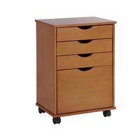 4-drawer Rolling Storage Unit with File Drawer