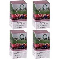 (4 Pack) - Qi - Green Tea Plus | 25 Bag | 4 Pack Bundle