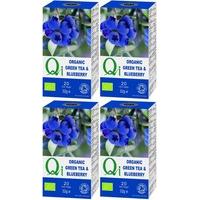 (4 PACK) - Qi - Organic Green Tea & Blueberry | 20 Bag | 4 PACK BUNDLE