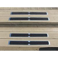 4 Pack of Aluminium Decking Steps Anti Slip Grip Plates Non Slip 635mm x 62.5mm