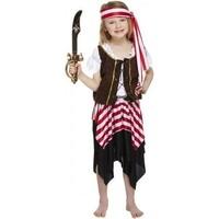 4 Piece Girls Buccaneer Caribbean Pirate Party Halloween Book Day Fancy Dress Costume Outfit 3-12 years (4-6 years)