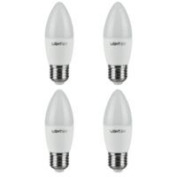 4 Pack of E27 Screw LED Candle Bulb 6.7W (40W Equivalent) 470 Lumen - Warm White Frosted