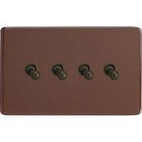 4-Gang 10A Toggle Switch - Mocha