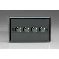 4-Gang 2-Way Iridiam Black LED Dimmer