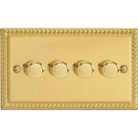 4 gang 2 way georgian brass led dimmer