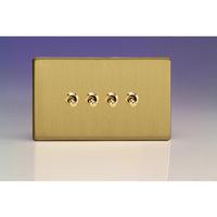 4-Gang 10A Toggle Switch - Brushed Brass