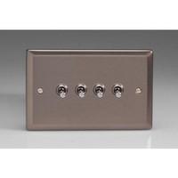 4-Gang 10A Toggle Switch - Pewter