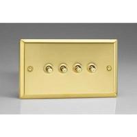 4-Gang 10A Toggle Switch - Victorian Brass