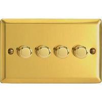 4-Gang 2-Way Victorian Brass LED Dimmer