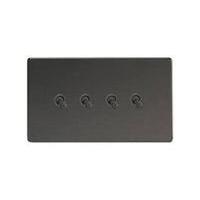 4-Gang 10A Toggle Switch - Iridium Black