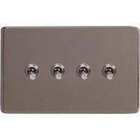 4-Gang 10A Toggle Switch - Pewter