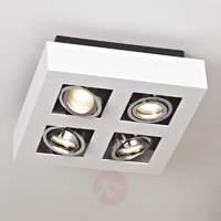 4-bulb square, white LED ceiling light Vince