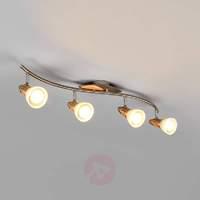 4 light wooden ceiling light marena with e14 leds