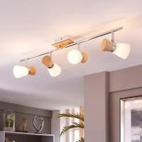 4-bulb wooden ceiling spotlight Vivica