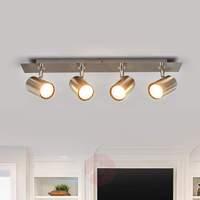 4-bulb kitchen light Merle, satin nickel