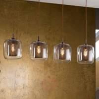 4 bulb fox hanging light with double lampshades