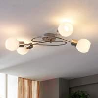 4-bulb LED ceiling light Hailey, nickel