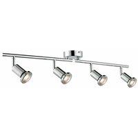 4 Light Polished Chrome LED Spotlight Bar C/W Lamps