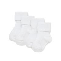 4 Pairs of Cotton Rich StaySoft Turn Over Top Socks (0-24 Months)