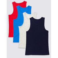 4 Pack Vest Tops (3-14 Years)