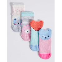 4 Pairs of Cotton Rich Novelty Socks (0-24 Months)