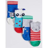 4 Pairs of Cotton Rich Novelty Socks (0-24 Months)